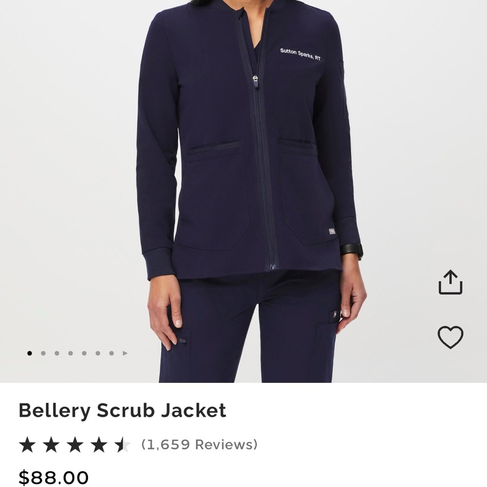 Women's Figs Navy Scrub Jacket